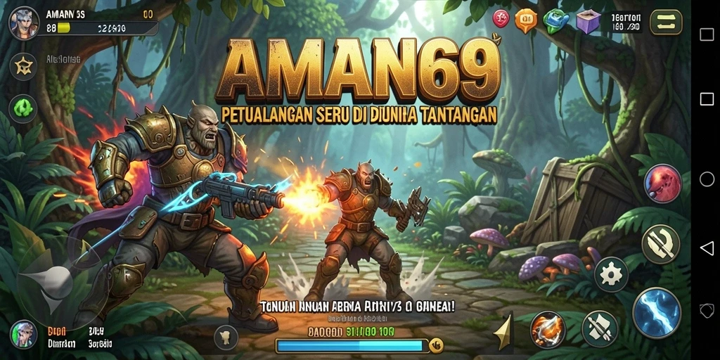 Tangkapan layar utama AMAN69 menampilkan aksi eksplorasi yang mendebarkan.