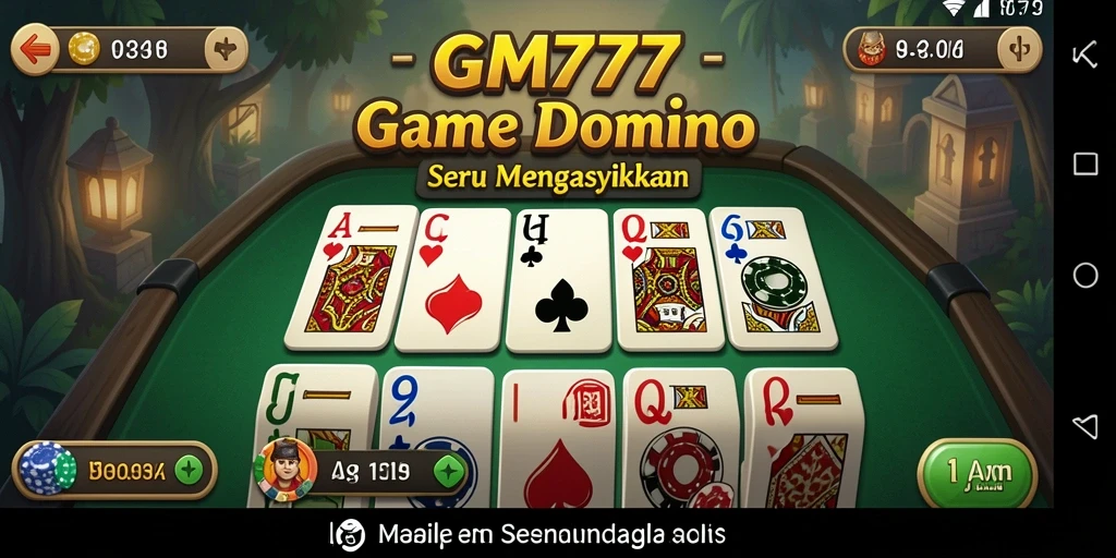 Screenshot GM777 menampilkan aksi permainan Domino yang penuh keseruan.