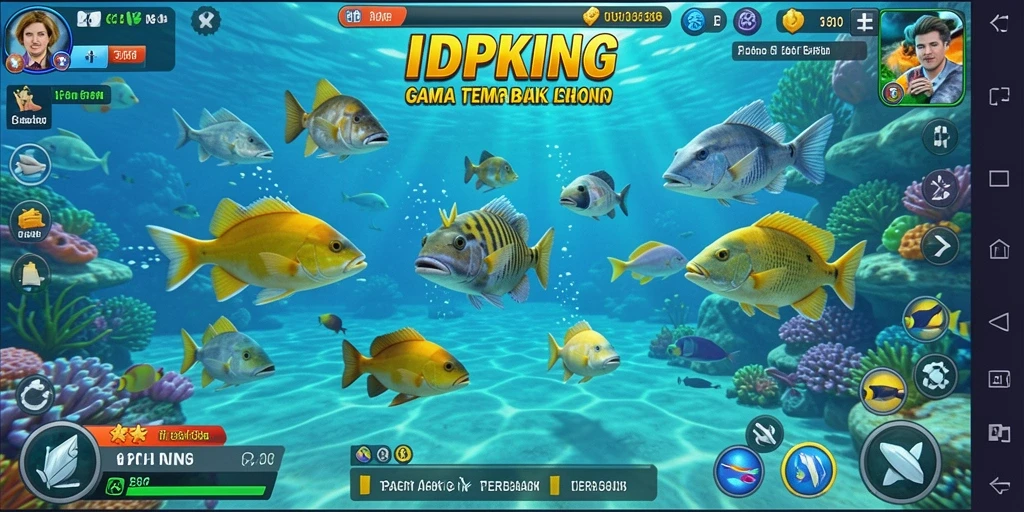 Tampilan gameplay seru dari IDPKING saat menembak ikan laut.