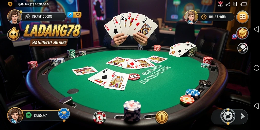 Tampilan gameplay Poker yang mendebarkan di LADANG78.