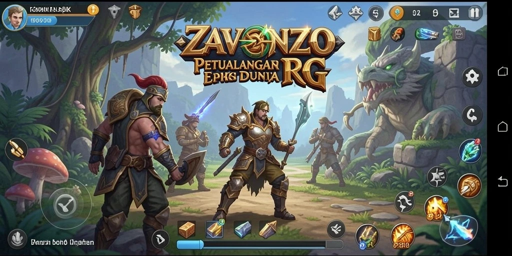 Screenshot ZAVONZO menampilkan pertarungan epic dengan visual menakjubkan.